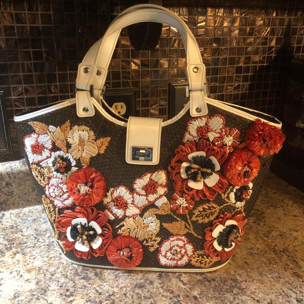 🔴Rafe New York Floral Weave Autumn Bag ..BEAUTIFUL